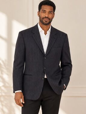 BOSS Hugo Boss Einstein Sigma Men’s 40R Virgin Wool Charcoal Pinstripe Blazer